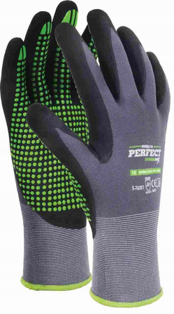 RĘKAWICE NYLONOWE "NITRILE FLEX PVC DOTS" 9" S-76319 STALCO PERFECT