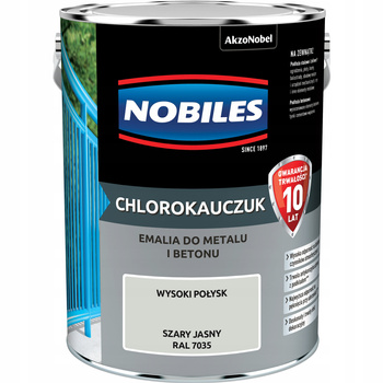 Nobiles - Emalia Chlorokauczukowa Szary Grafitowy RAL 7024, 5L – Trwała Ochrona i Dekoracja