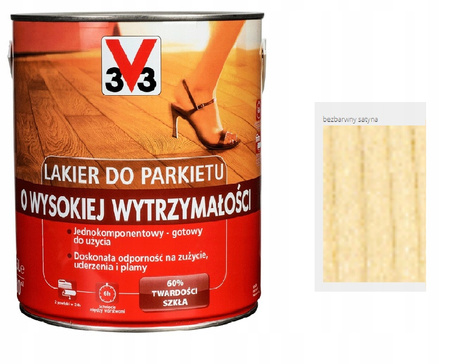 LAKIER DO PARKIETÓW SCHODÓW DREWNIANYH JEDWABNY 2,5L V33