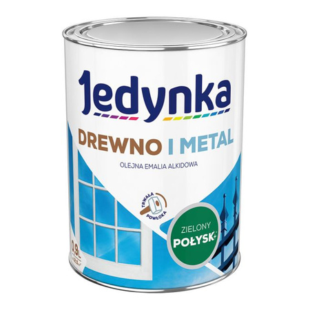 JEDYNKA Drewno i Metal Emalia Alkidowa Połysk ZIEL.JAS.0,9L