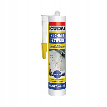 SOUDAL Silikon sanitarny biały 280 mL - kuchnie łazienki - profesjonalny