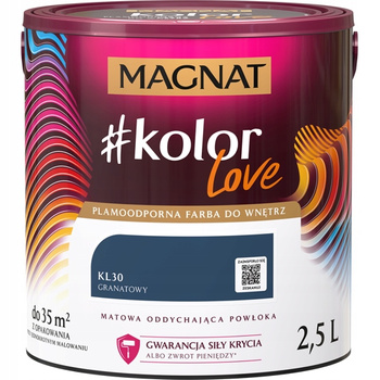 Farba Lateksowa Oddychająca Magnat #kolorLove KL30 Granatowy 2,5L