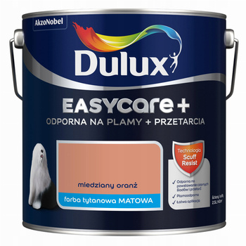 Farba Lateksowa 2,5 L Dulux EasyCare+ Miedziany Oranż: Twórz Wnętrza Pełne Energii