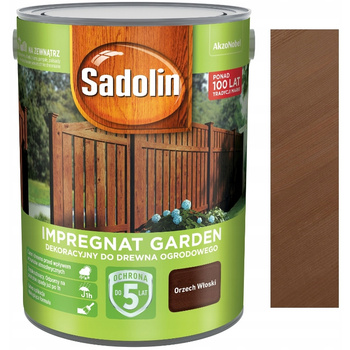 SADOLIN IMPREGNAT DEKORACYJNY GARDEN ORZECH WŁ. 5L