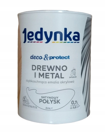 Jedynka do mebli Deco&Protect Drewno i Metal Satynowy Połysk Biały 0,7L