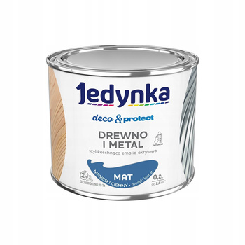 Jedyna Farba Deco & Protect Drewno i Metal Mat Niebieski Ciemny 0,2L