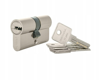 Wkładka bębenkowa Gerda H Plus 30/40 mm nikiel satyna - 5 kluczy