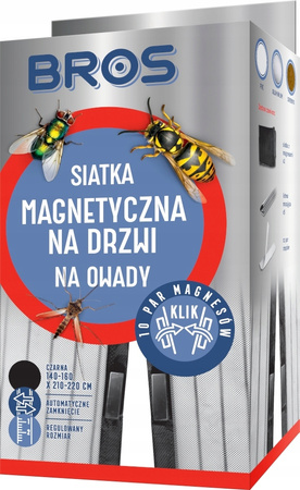 BROS SIATKA MAGNETYCZNA MOSKITIERA NA DRZWI PRZECIW OWADOM 100x220 BIAŁA