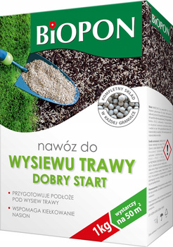 BIOPON - NAWÓZ WIELOSKŁADNIKOWY MINERALNY DO WYSIEWU TRAWY DOBRY START 1KG