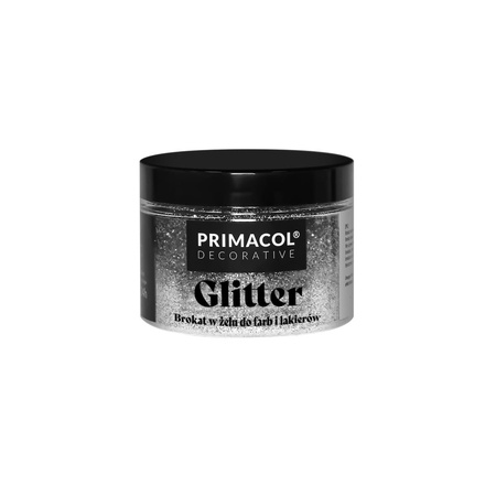 Primacol Glitter brokat w żelu SREBRNY do farb i lakierów - słoiczek 150 g