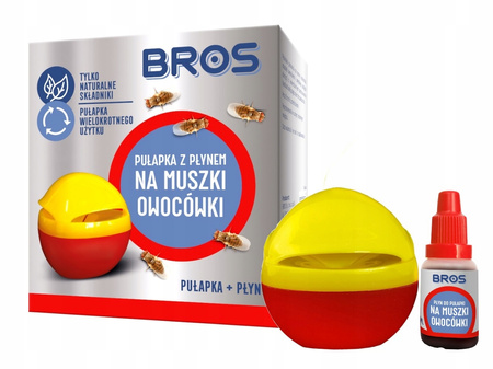 BROS pułapka z płynem na muszki owocówki - skutecznie niweluje owady