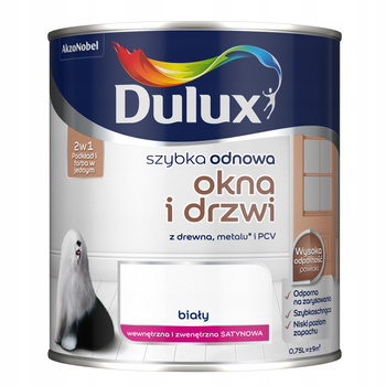 Farba do drewna metalu Dulux 0,75 l biel półpołysk