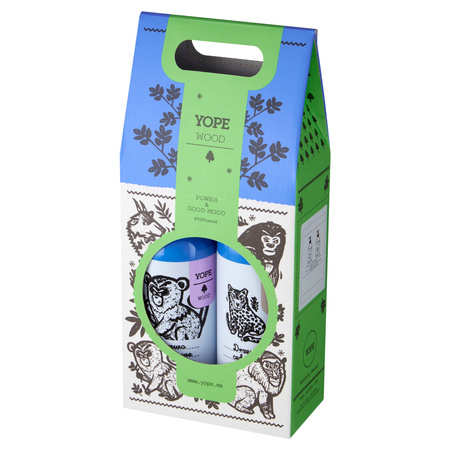 YOPE WOOD ZESTAW 2W1 ŻEL CEDROWY 400ML I SZAMPON GWAJAKOWY 300ML