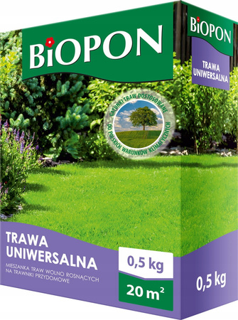 BIOPON trawa uniwersalna 0,5kg - gęsty i piękny trawnik - selekcja nasion