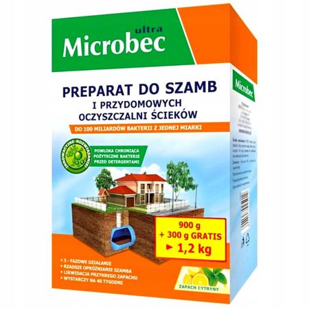 BROS MICROBEC ULTRA 900+300 GRAM PREPARAT DO SZAMB CYTRYNOWY 1,2 kg