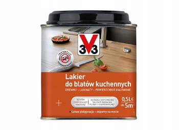 LAKIER DO KONSERWACJI BLATÓW KUCHENNYCH DREWNIANYCH BEZBARWNY 0,5L V33