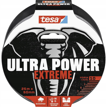 Taśma naprawcza tesa Ultra Power 25m x50mm, czarna