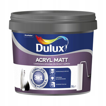 FARBA DULUX ACRYL MATT 5L EMULSJA AKRYL MAT BIAŁA