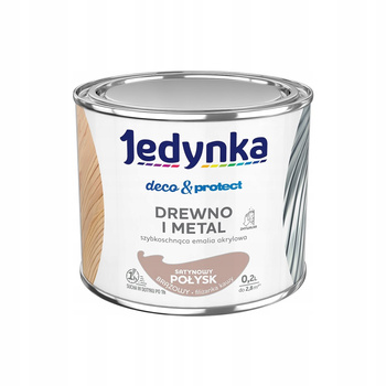 Jedyna Farba Deco & Protect Drewno i Metal Satynowy Polysk Brazowy 0,2L