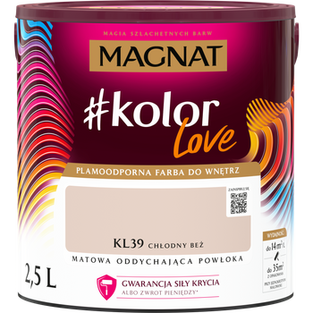 Farba Lateksowa Oddychająca Magnat #kolorLove KL39 Chłodny Beż 2,5L