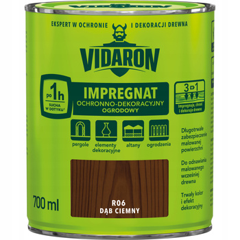 Vidaron Impregnat Ochronno Dekoracyjny Ogrodowy 700 ml R06 dąb ciemny 0,7L