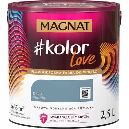 Farba Lateksowa Oddychająca Magnat #kolorLove KL29 Niebieski 2,5L