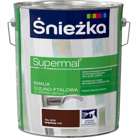 Emalia olejno ftalowa Śnieżka Supermal brązowy mat 0,8 l 800 ml R8016