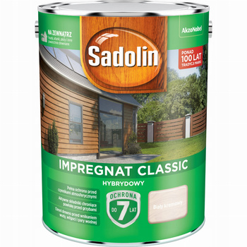 Impregnat drewna Sadolin Hybrydowy Biały Krem 4,5L