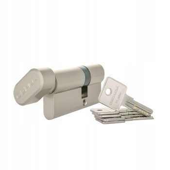 GERDA H Plus G45/30 - Wkładka do zamka drzwi, nikiel satyna, 5 kluczy