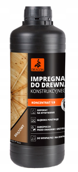 Impregnat zabezpieczający do drewna BRĄZ koncentrat 1:9 1KG DRAGON