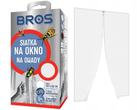 BROS SIATKA MAGNETYCZNA MOSKITIERA NA DRZWI PRZECIW OWADOM 100x220 BIAŁA