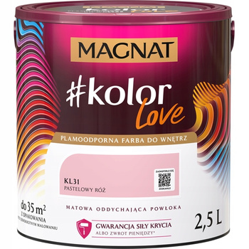 Farba Lateksowa Oddychająca Magnat #kolorLove KL31 Pastelowy Róż 2,5L