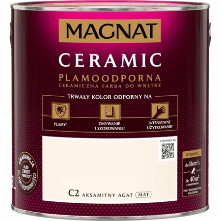 Farba ceramiczna do ścian Magnat Ceramic AKSAMITNY AGAT C2 2,5L