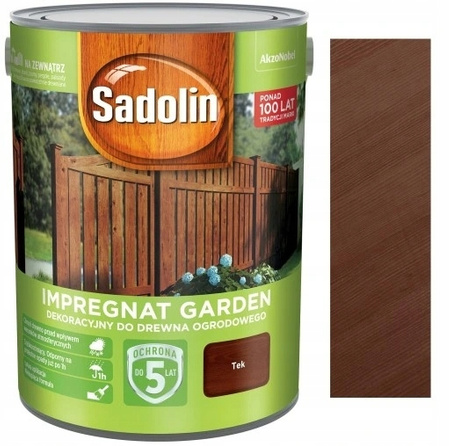 SADOLIN IMPREGNAT DEKORACYJNY GARDEN TEK BRĄZ 5L