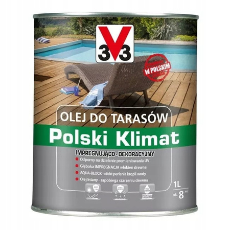 OLEJ DO TARASOW V33 na Polski Klimat BEZBARWNY 1L