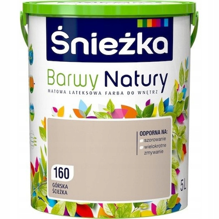 Farba Lateksowa Ścienna Śnieżka BarwyNaturyT górska ścieżka 160 poj. 5,0L