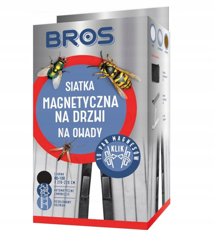 Bros SIATKA MAGNETYCZNA PRZECIW OWADOM NA DRZWI 100x220cm CZARNA