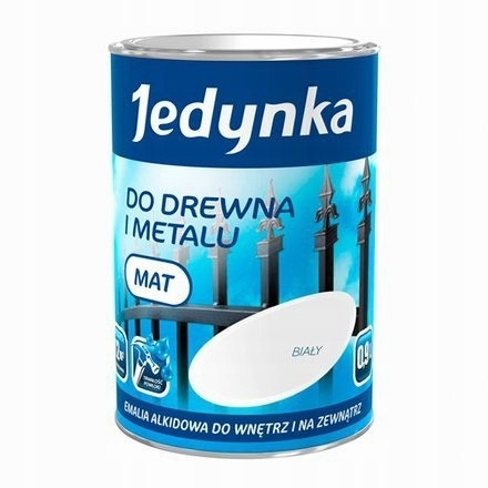 JEDYNKA Drewno i Metal Emalia Alkidowa Połysk POMARAŃCZOWY 0,9L