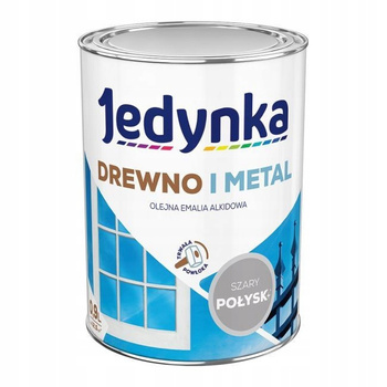 JEDYNKA Drewno i Metal Emalia Alkidowa Połysk SZARY JAS. 0,9L