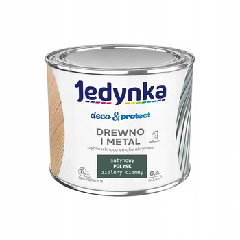 Jedynka Deco&Protect Drewno i Metal Satynowy Połysk Zielony Ciemny 0,2L