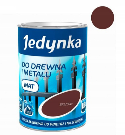 JEDYNKA Drewno i Metal Emalia Alkidowa Połysk SZARY JAS. 0,9L