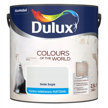 DULUX Farba lateksowa Biała Matowa 2,5L