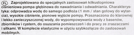 POMPA ZANURZENIOWA CIŚNIENIOWA DRAINPRESS 3200/24