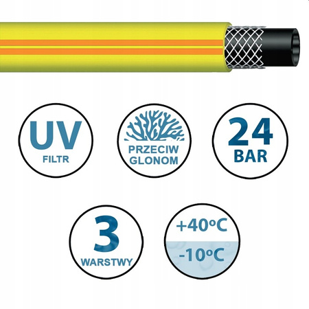 WĄŻ OGRODOWY +DYSZA +ZŁĄCZKI PEŁNY ZESTAW 3/4 20m