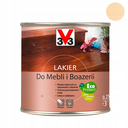 Lakier do mebli wnętrz V33 bezbarwny satyna 0,25l