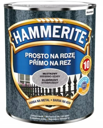 Farba metalu HAMMERITE Młotkowy SrebrnoSzary 2,5L