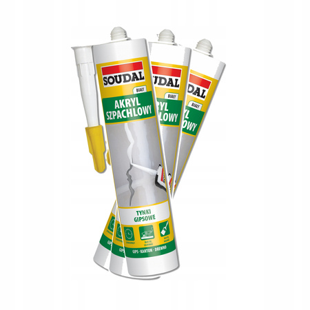 Soudal AKRYL LEKKI szpachlowy tynki gipsowe 280ml