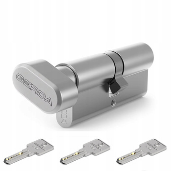 Wkładka drzwiowa GERDA WKE1 30G/45 nikiel satyna z gałką trwała bezpieczna