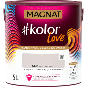 Magnat #kolorLove Jasny Popielaty KL14 5L - Lateksowa Do Twojego Wnętrza!