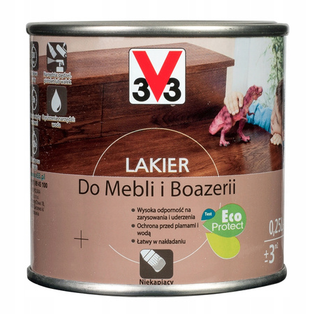 Lakier do mebli wnętrz V33 bezbarwny połysk 0,25l